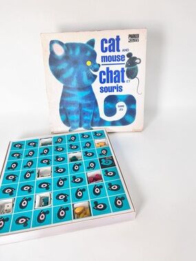 Vintage Parker Cat & Mouse Board Game Complete Bilingual